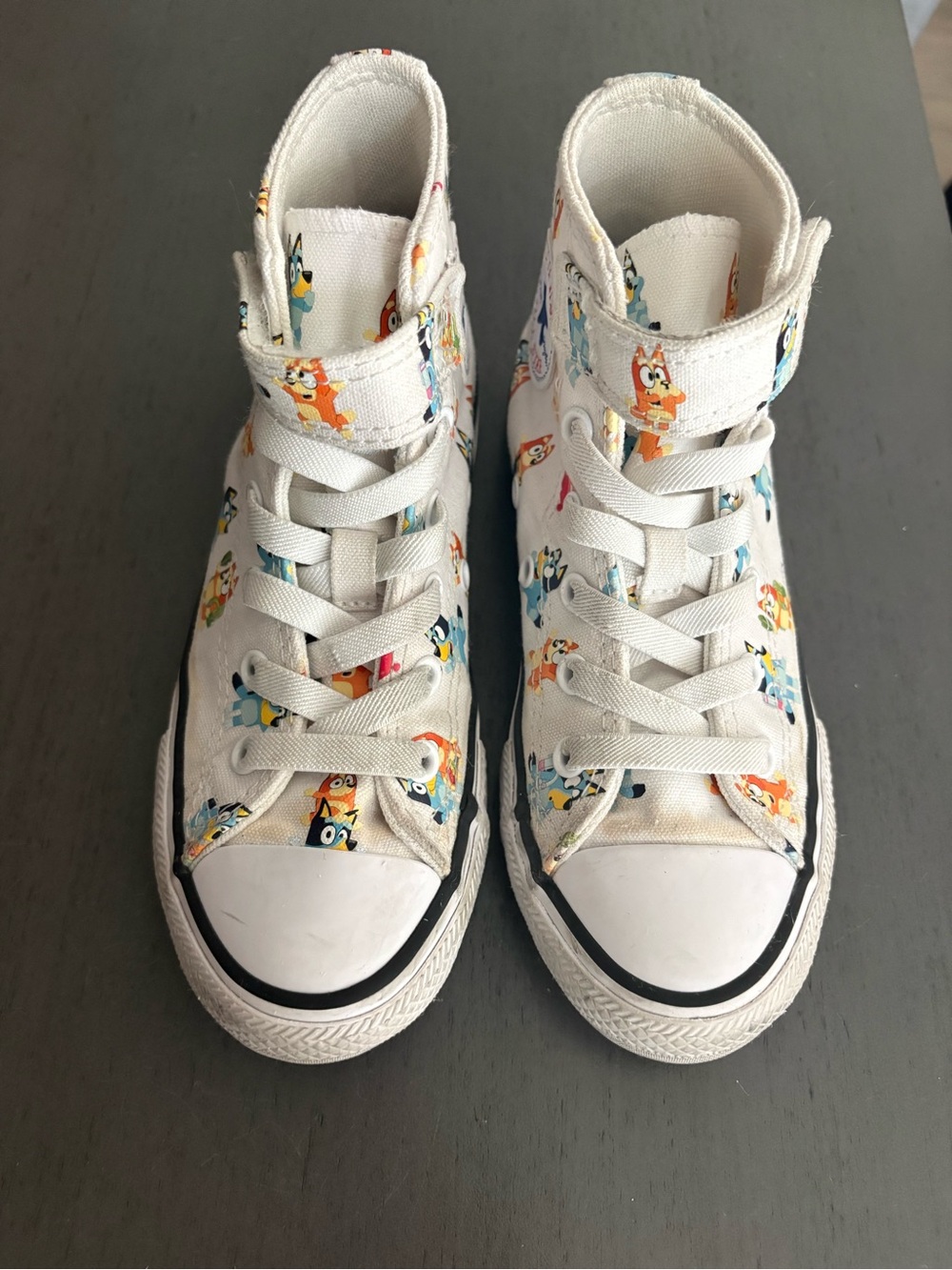Converse Kids White High-Top Sneakers with Multicolor Character Print